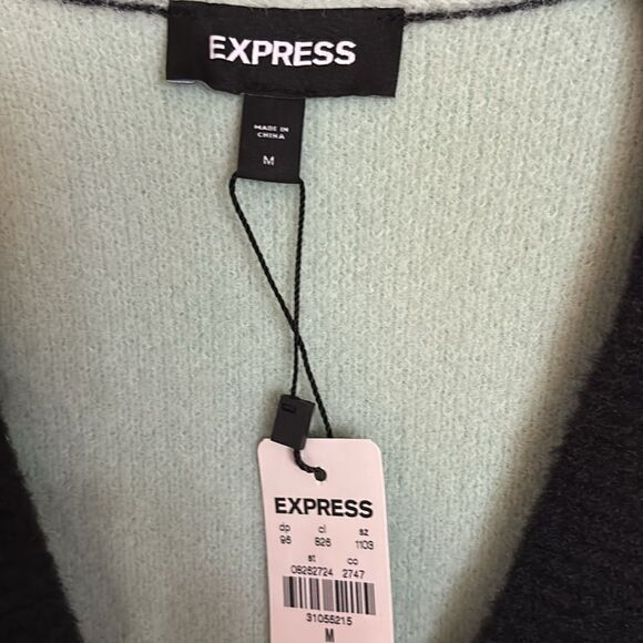 Express Short Sleeve Tipped Cardigan Size M / NWT - Picture 6 of 6